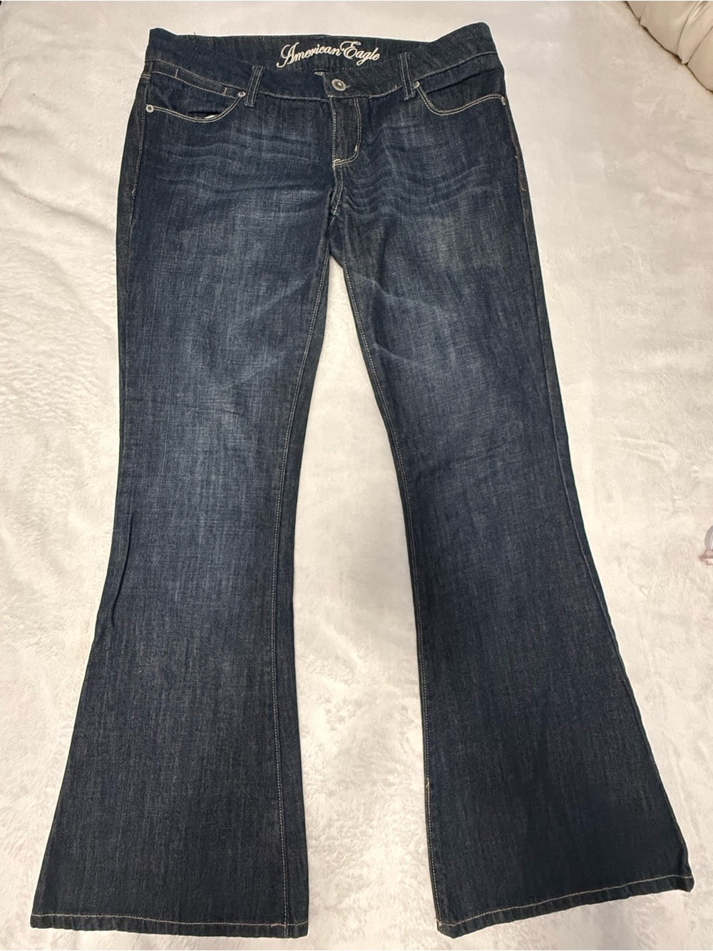 American Eagle Y2K Low Rise Dark Wash Flare Jeans
